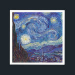 VINCENT VAN GOGH - Starry night 1889 Serviette<br><div class="desc">VINCENT VAN GOGH - Starry night 1889 Oil on Leinwand</div>