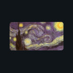 Vincent van Gogh - Starry Night Adressaufkleber<br><div class="desc">Die Starry Night (1889) von Vincent van Gogh ist ein Vintager Post-Impressionismus der Kunstlandschaft Landschaftsmalerei. Der Blick auf eine Stadt in einem Tal bei Nacht mit den Wolken, den Sternen und einem schönen goldgelben Halbmond. Es wurde im Laufe des Tages aus der Erinnerung gemalt und ist van Goghs bekanntestes Gemälde....</div>