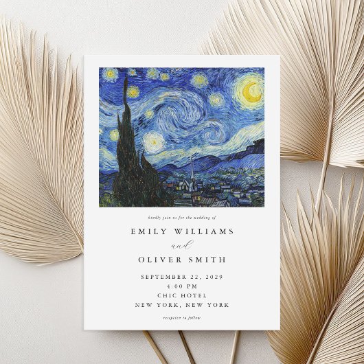 Vincent Van Gogh Starry Night All in One Wedding Einladung