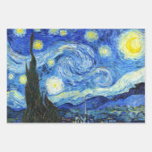 Vincent Van Gogh Starry Night Blue Yellow Geschenkpapier Set (Vorderseite 3)