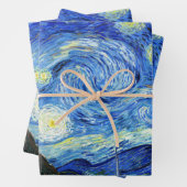Vincent Van Gogh Starry Night Blue Yellow Geschenkpapier Set (Beispiel)