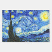 Vincent Van Gogh Starry Night Blue Yellow Geschenkpapier Set (Vorderseite)
