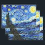 Vincent Van Gogh Starry Night Blue Yellow Geschenkpapier Set<br><div class="desc">Vincent Van Gogh Starry Night Blue Yellow Wrapping Paper Sheets Decoupage Decoupaging</div>