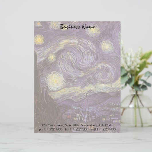 Vincent van Gogh - Starry Night Briefbogen (Stehend Vorderseite)