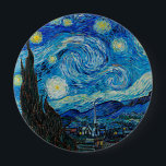 Vincent van Gogh, Starry Night Button<br><div class="desc">Starry Night,  berühmtes Gemälde von Vincent van Gogh</div>