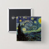 Vincent van Gogh - Starry Night Button (Vorne & Hinten)