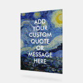 Vincent Van Gogh Starry Night Custom Quote Acrylschild (Winkel)