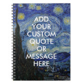 Vincent Van Gogh Starry Night Custom Quote Notizblock (Vorderseite)