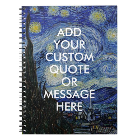 Vincent Van Gogh Starry Night Custom Quote Notizblock (Vorderseite)
