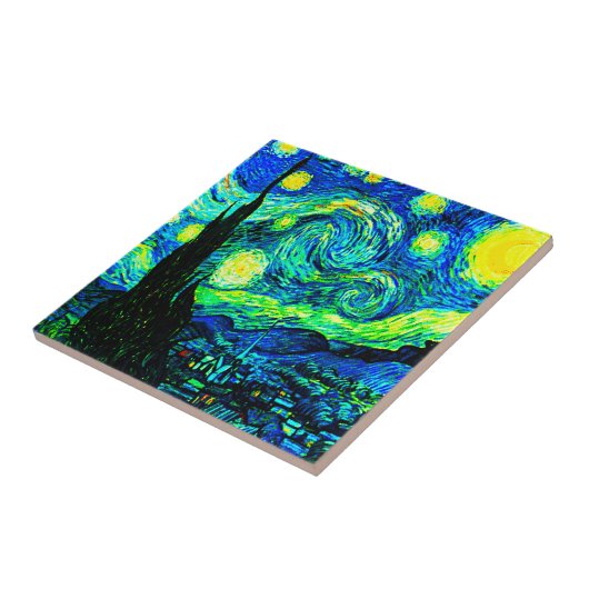 Vincent Van Gogh Starry Night Enhanced Fliese (Seite)