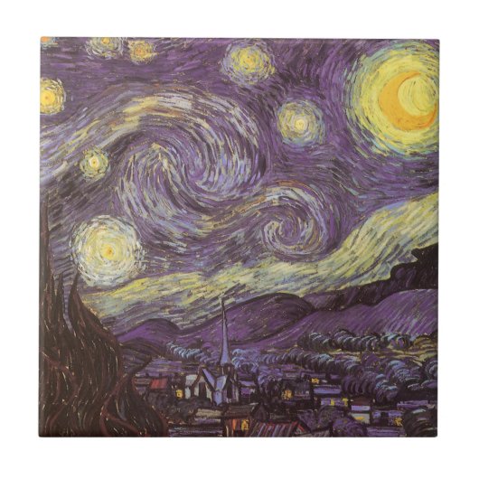 Vincent van Gogh - Starry Night Fliese (Vorderseite)
