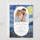 Vincent Van Gogh Starry Night Foto Wedding Einladung (Vorderseite)