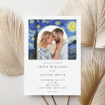 Vincent Van Gogh Starry Night Foto Wedding Einladung<br><div class="desc">Elegante moderne Hochzeitseinladung mit Vincent Van Gogh Starry Night Malerei und Ihrem Foto.</div>