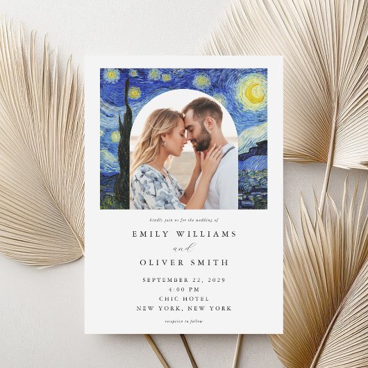 Vincent Van Gogh Starry Night Foto Wedding Einladung