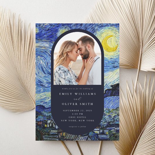 Vincent Van Gogh Starry Night Foto Wedding Einladung