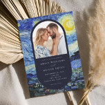 Vincent Van Gogh Starry Night Foto Wedding Einladung<br><div class="desc">Elegante moderne Hochzeitseinladung mit Vincent Van Gogh Starry Night Malerei und Ihrem individuellen Foto.</div>