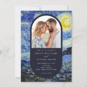 Vincent Van Gogh Starry Night Foto Wedding Einladung (Vorderseite)