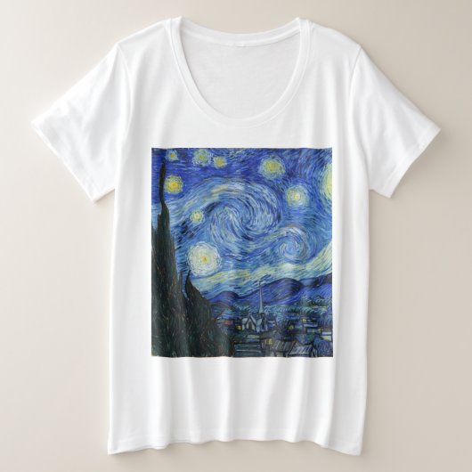 Vincent Van Gogh - Starry Night Große Größe T-Shirt (Design vorne)