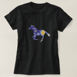 Vincent Van Gogh Starry Night Horse Silhouette Art T-Shirt