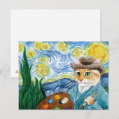 Vincent Van Gogh Starry Night Katzenpostkarte Postkarte (Vorne/Hinten)