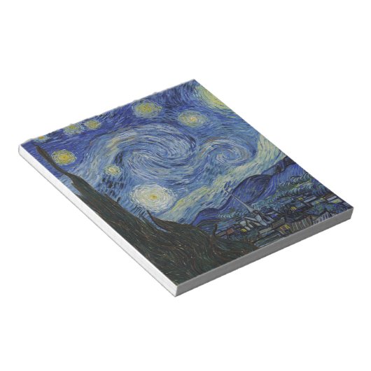 Vincent Van Gogh - Starry Night. Kunstmalerei Notizblock (angewinkelt)