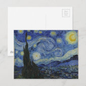 Vincent Van Gogh - Starry Night. Kunstmalerei Postkarte (Vorne/Hinten)