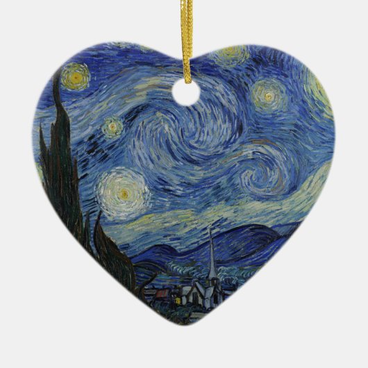 Vincent Van Gogh - Starry Night. Malerei Keramikornament (Vorne)