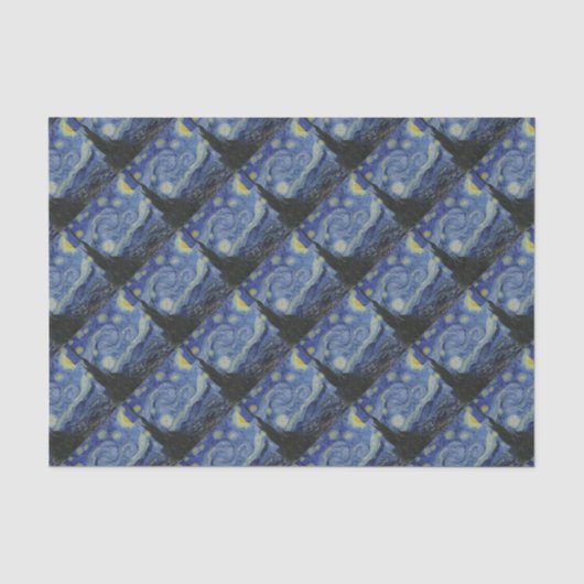 Vincent Van Gogh - Starry Night. Malerei Seidenpapier (Vorderseite)