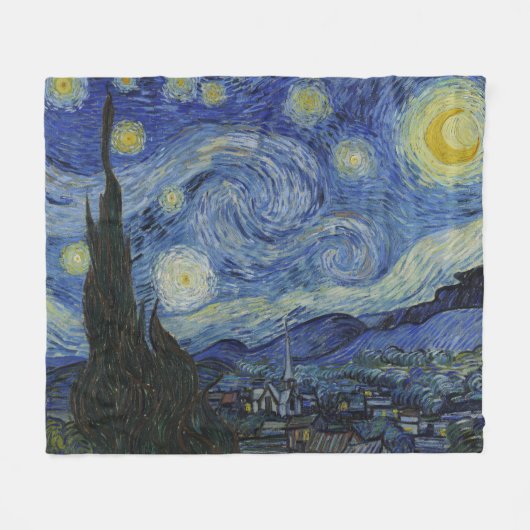 Vincent Van Gogh Starry Night Masterpiece Fleecedecke (Vorderseite (Horizontal))