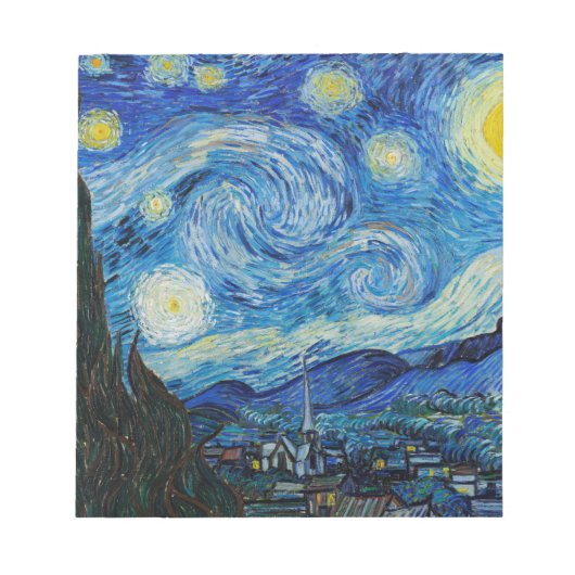 Vincent Van Gogh Starry Night Notepad Notizblock (Vorderseite)