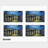 Vincent Van Gogh Starry Night Over the Rhone 1888 Rechteckiger Aufkleber (Blatt)