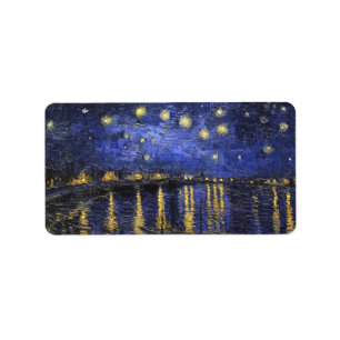 Vincent van Gogh Starry Night Over The Rhone Adressaufkleber