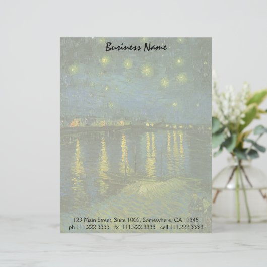 Vincent van Gogh - Starry Night Over the Rhone Briefbogen (Stehend Vorderseite)