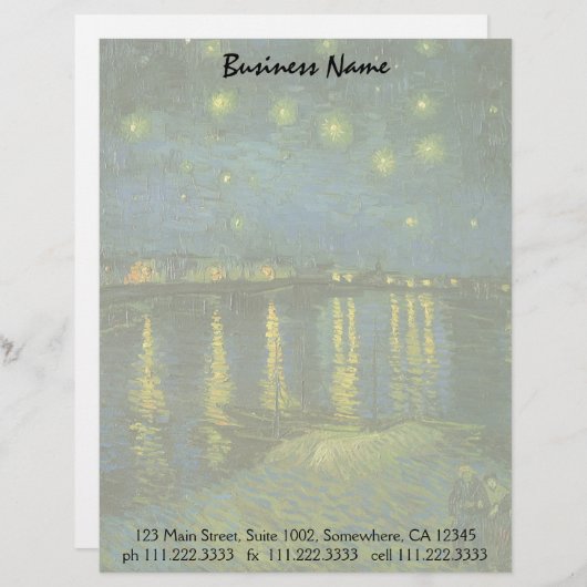 Vincent van Gogh - Starry Night Over the Rhone Briefbogen (Vorne/Hinten)