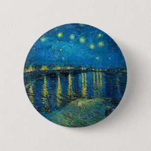 Vincent Van Gogh Starry Night Over the Rhone Button
