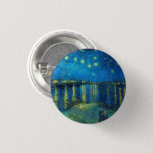 Vincent van Gogh Starry Night Over The Rhone Button (Vorne & Hinten)