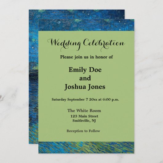 Vincent Van Gogh Starry Night Over the Rhone Einladung (Vorne/Hinten)