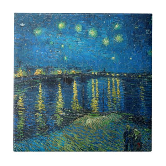 Vincent Van Gogh Starry Night Over the Rhone Fliese (Vorderseite)
