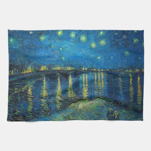 Vincent Van Gogh Starry Night Over the Rhone Geschirrtuch (Horizontal)