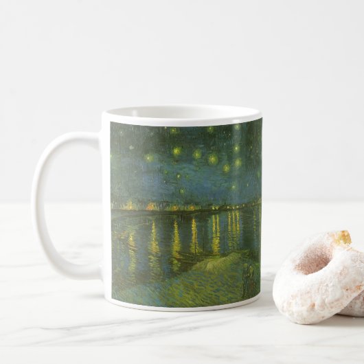 Vincent van Gogh - Starry Night Over the Rhone Kaffeetasse (Mit Donut)