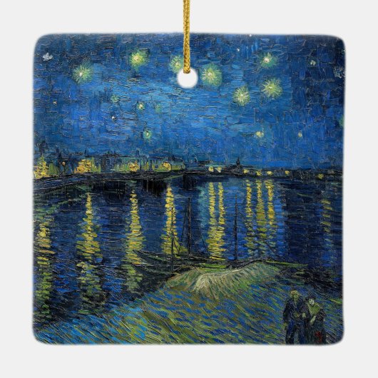 Vincent van Gogh - Starry Night Over the Rhone Keramikornament (Rückseite)