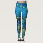 Vincent Van Gogh Starry Night Over the Rhone Leggings<br><div class="desc">Van Gogh Masterpiece Starry Night - Ein Gemälde von Vincent Van Gogh,  Starry Night Over the Rhone,  zeigt eine Nacht voller Sterne und eine Brücke. In Arles France in der Nacht gemalt,  1888 gemalt.</div>