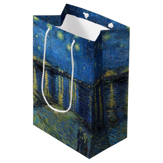 Vincent van Gogh - Starry Night Over the Rhone Mittlere Geschenktüte (Vorderseite Schrägansicht)