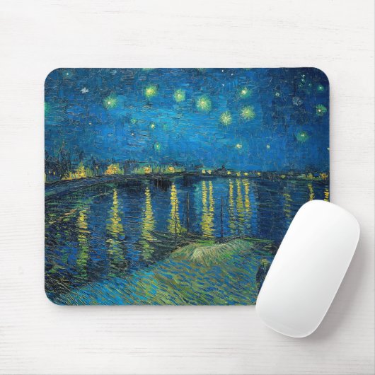 Vincent Van Gogh Starry Night Over the Rhone Mousepad (Mit Mouse)