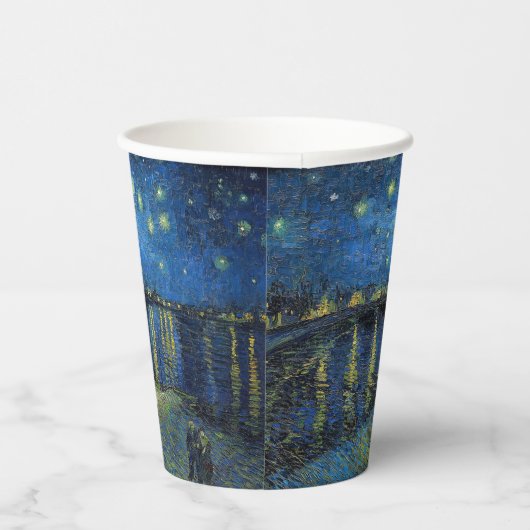 Vincent van Gogh - Starry Night Over the Rhone Pappbecher (Rechts)
