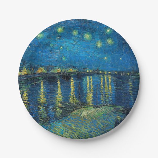 Vincent Van Gogh Starry Night Over the Rhone Pappteller (Vorderseite)