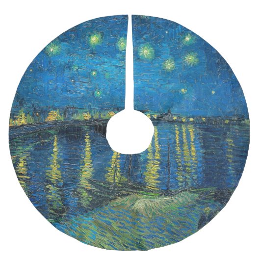 Vincent Van Gogh Starry Night Over the Rhone Polyester Weihnachtsbaumdecke (Vorderseite)