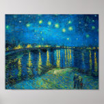 Vincent van Gogh Starry Night Over The Rhone Poster<br><div class="desc">Vincent Van Gogh Starry Night Over the Rhone Poster</div>