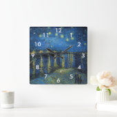 Vincent van Gogh - Starry Night Over the Rhone Quadratische Wanduhr (Zuhause)