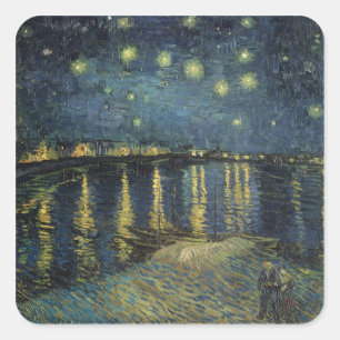 Vincent van Gogh   Starry Night Over the Rhone Quadratischer Aufkleber